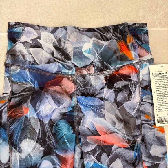 Lululemon Fast and Free High-Rise Tight 25" in Luminescent Floral Multi Size 6 - Picture 6 of 10